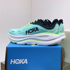 Hoka Mint and Black Athletic Shoes